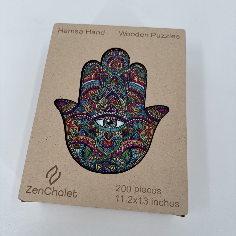 Wooden Jigsaw Puzzle‎ for Adults by ZenChalet 200 Pieces Hamas Hand Complete - Picture 5 of 5